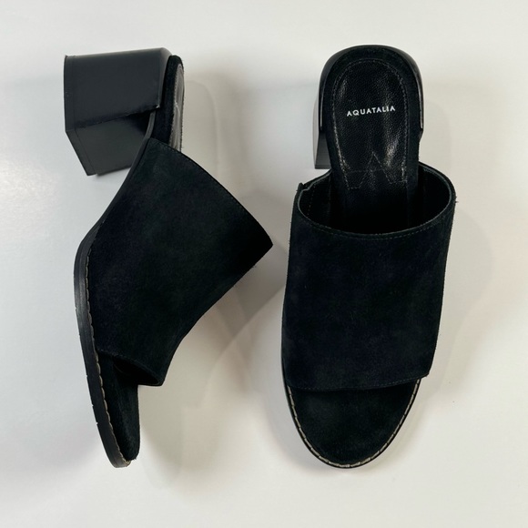 Aquatalia Kayla Mule Slide Black Suede Size 6.5M - Picture 5 of 7